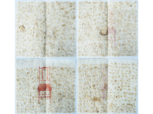  Figura 5 – Emanuel Monteiro, Livro de Sementes, 2012, aquarela, grafite e sementes coladas sobre livro, 10 páginas, 30 x 16,5 x 1 cm.